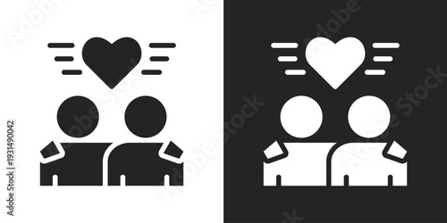 Empathy Icon In Black And White Glyph Style