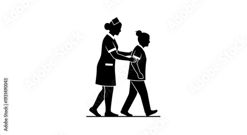 Two people shaking hands in a gesture of agreement or partnership depicted in a simple illustration from a straightforward viewpoint
