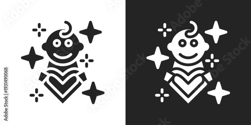 Love Icon In Black And White Glyph Style