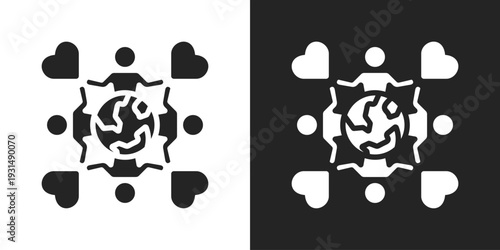 Diversity Icon In Black And White Glyph Style