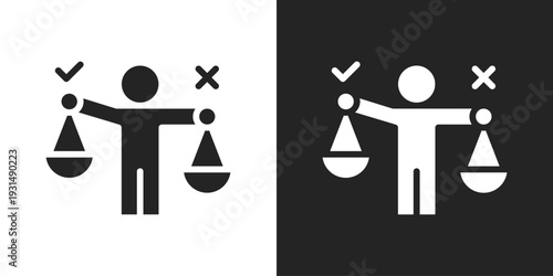 Morality Icon In Black And White Glyph Style