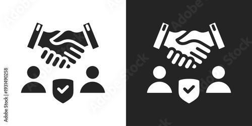 Trust Icon In Black And White Glyph Style