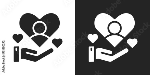 Benevolence Icon In Black And White Glyph Style