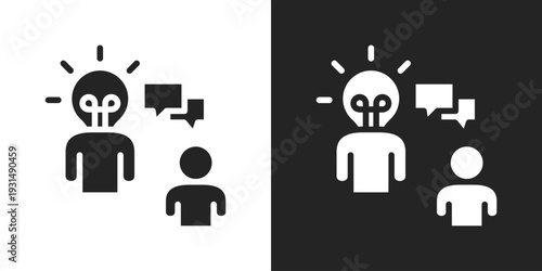 Enlightenment Icon In Black And White Glyph Style