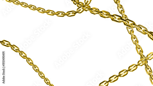 Foto Golden luxury chains draped across a transparent checkered background