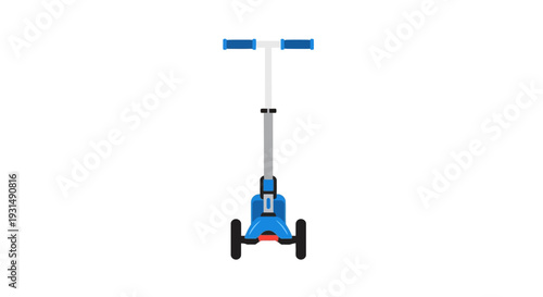 Blue and white kick scooter isolated on white background