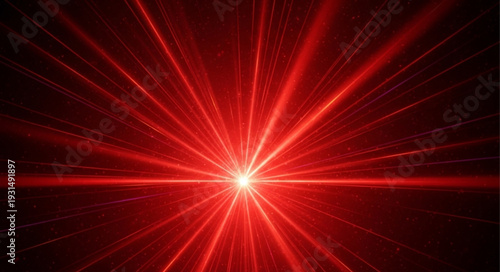 Bright Red Laser Beam Emanating From Center.