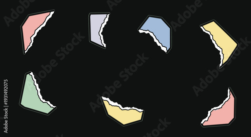 Colorful Nail Clippings Arranged in Circle.