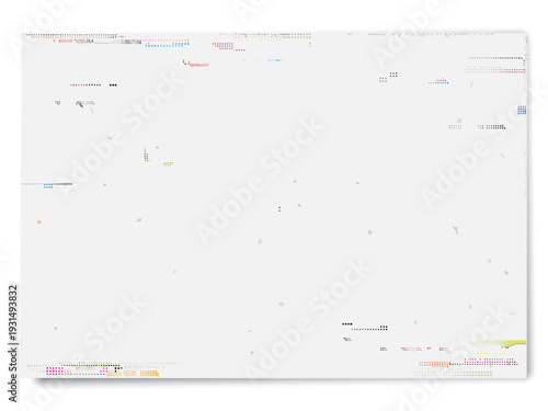 Old blank rectangular paper isolated with ink stains from risograph defect printing