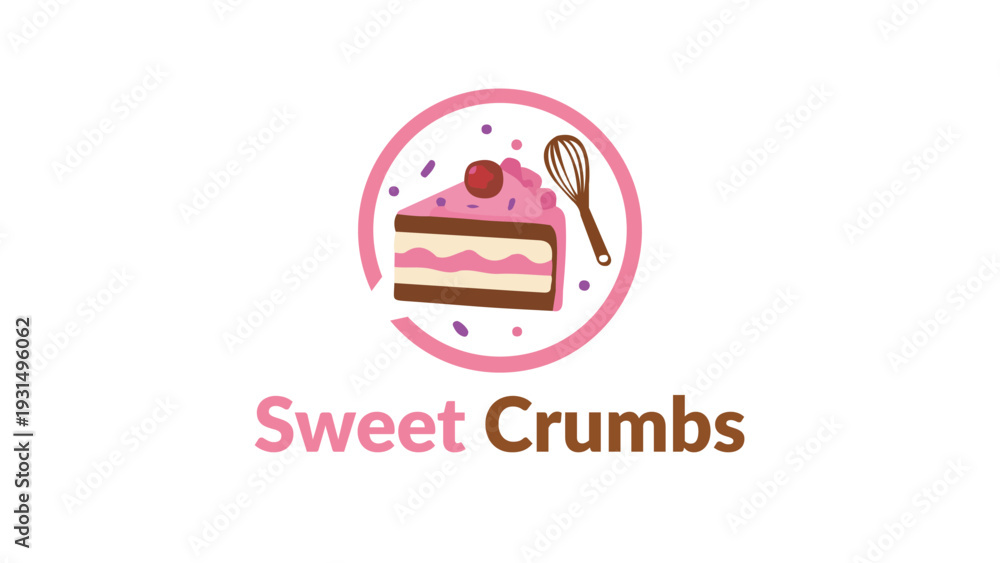 Fototapeta premium Sweet Crumbs Logo Design Template
