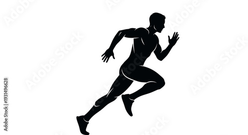 Silhouette of a man sprinting in dynamic running pose