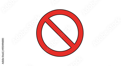 Red prohibition symbol on white background for no entry or restriction