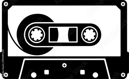 Cassette tape silhouette vector illustration
