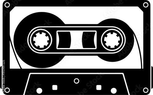 Cassette tape silhouette vector illustration