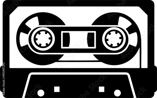 Cassette tape silhouette vector illustration