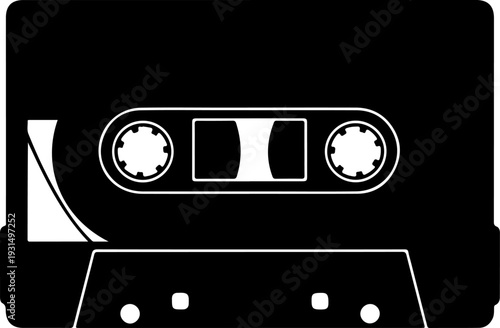 Cassette tape silhouette vector illustration