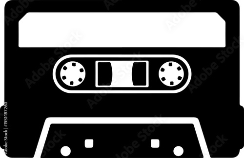 Cassette tape silhouette vector illustration