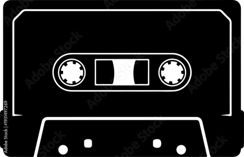 Cassette tape silhouette vector illustration