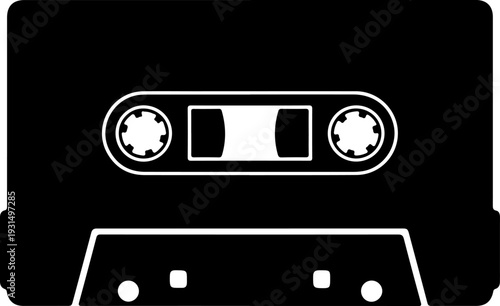 Cassette tape silhouette vector illustration