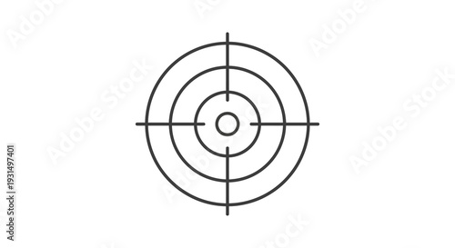 Minimalist black and white target icon with concentric circles