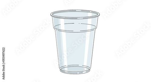 Transparent plastic cup isolated on white background for packaging design