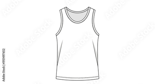 Simple white tank top illustration on a plain background