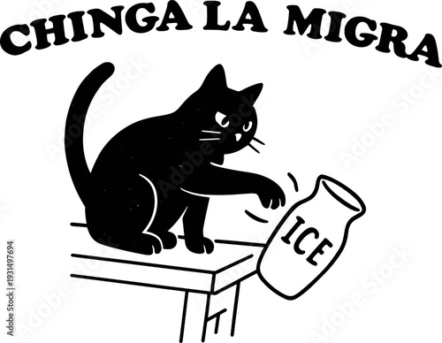 Chinga La Migra funny cat SVG, Abolish ice svg, Anti ICE svg