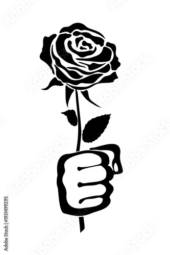 Wallpaper Mural Vector illustration of International Women's Day, March 8th. Flowers, a rose, a holiday gift. Print, silhouette, stamp. Torontodigital.ca