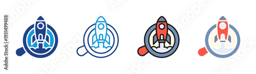 Growth Launch icon set multiple style collection