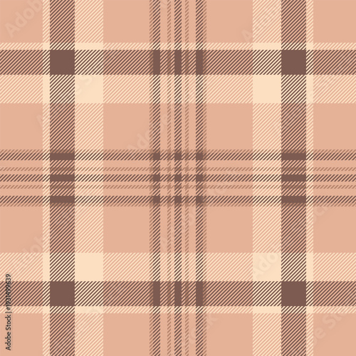 Industrial background tartan seamless, scottish vector texture fabric. Cover check plaid textile pattern in orange and red colors.