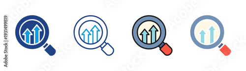 Ranking Growth icon set multiple style collection