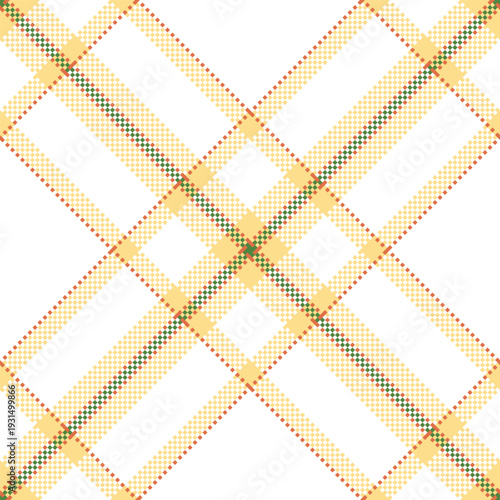 Femininity tartan seamless check, modern pattern texture vector. New textile background fabric plaid in white and amber colors.