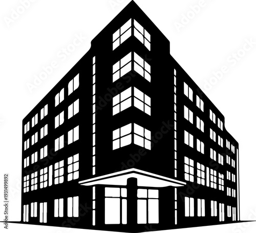 Office Bulding silhouette vector illustration