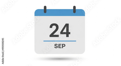 Calendar Page Showing September Twenty Fourth Date.