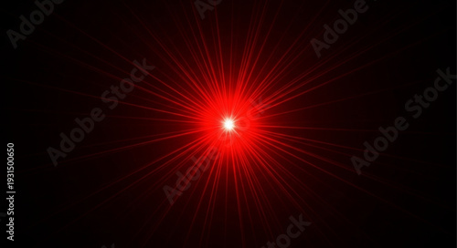 Bright Red Light Bursting Outward.