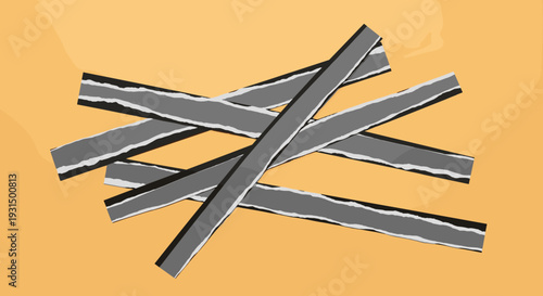 Metal Rods Crossing Each Other Randomly.