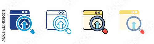 Traffic Growth icon set multiple style collection