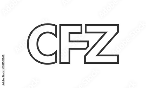 CFZ logo design template with strong and modern bold text. Initial based vector logotype featuring simple and minimal typography. Trendy company identity.