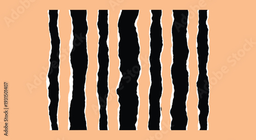 Black Wavy Vertical Stripes Pattern Design.