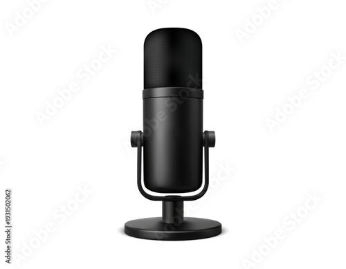 Black Studio Microphone Isolated On White Background