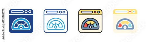Performance Speed icon set multiple style collection