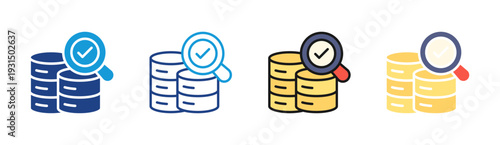 Revenue Audit icon set multiple style collection