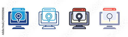 Search Result icon set multiple style collection