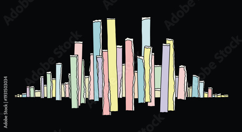 Colorful 3D Bars on Black Background.