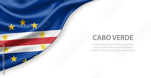 Cabo Verde Waving National Flag Template Background With Copy Space