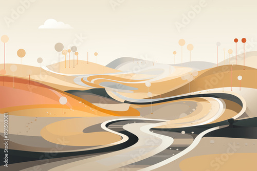 Innovation roadmap concept with abstract roadmap.