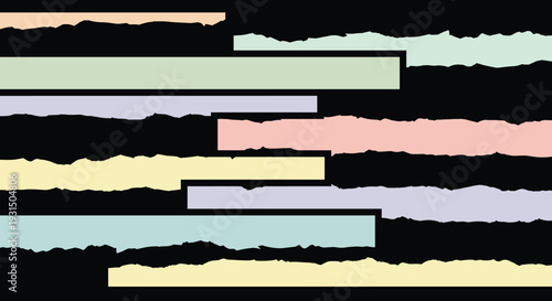 Colorful Brush Strokes on Black Background.