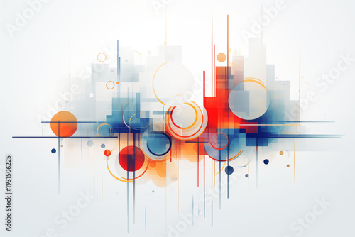 Background concept of marketing strategy with overlapping abstract shapes.