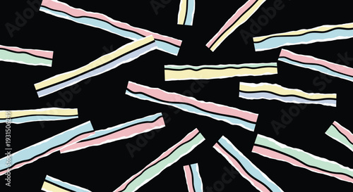 Colorful Liquorice Strips on Black Background.