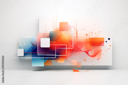 Background concept of marketing strategy with overlapping abstract shapes.